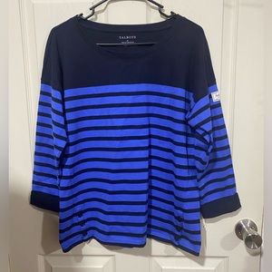 Talbots 100% cotton scoop neck striped shirt